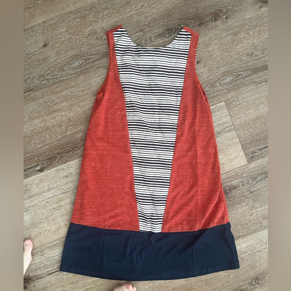 NWT Red Colorblock Sleeveless Geometric Dress Cut-out Back THML